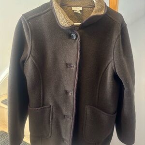 L.L.Bean Brown Fleece Jacket with Sherpa Lining
